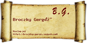 Broczky Gergő névjegykártya